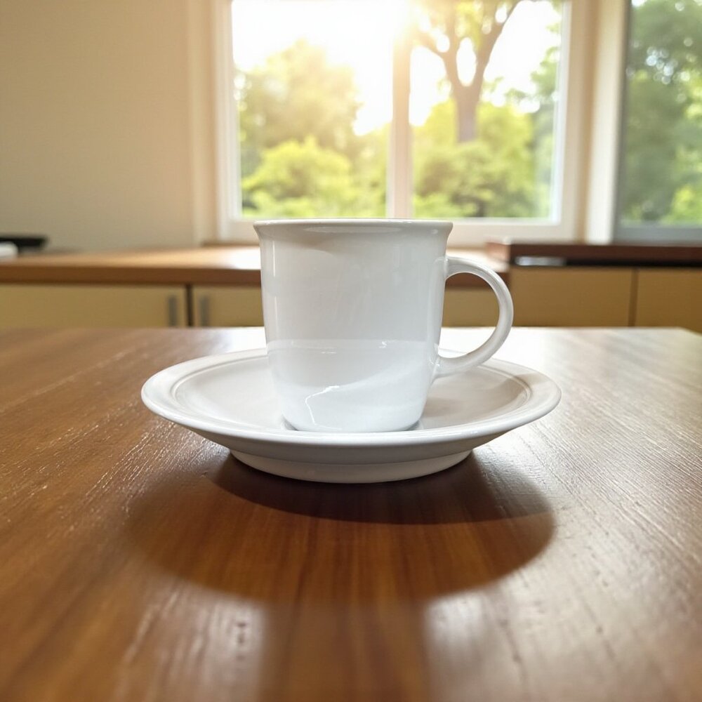 Mikasa White Cliff Tea Cups & Saucers – Set of 12